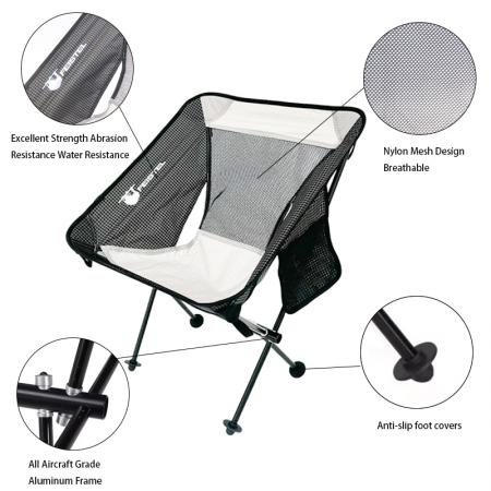 Silla de playa plegable personalizada con bolsillos laterales, sillas de camping plegables