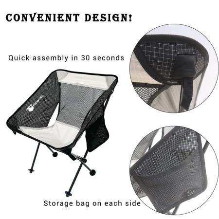 Silla de playa plegable personalizada con bolsillos laterales, sillas de camping plegables