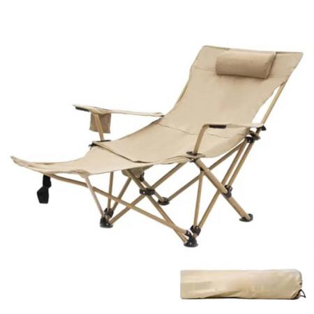 Silla de pesca plegable de metal y hierro, reclinable, cómoda para acampar al aire libre, con reposapiés extraíble