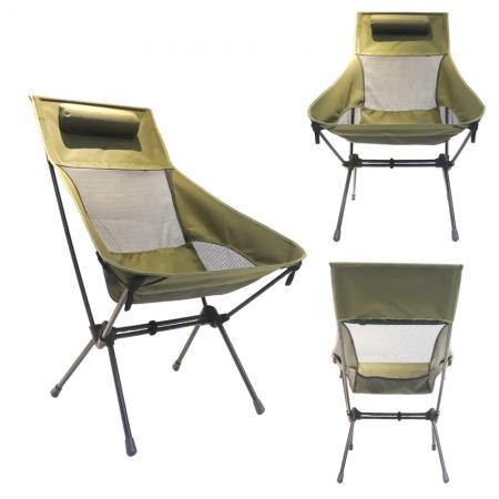 Silla de playa para acampar, portátil, plegable, con respaldo alto y ampliada, transpirable y para exteriores 