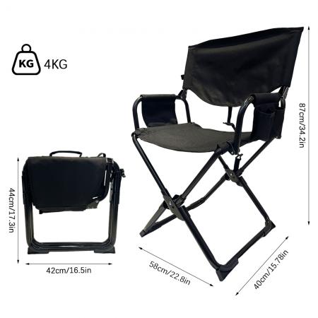 Silla de camping plegable portátil de metal resistente para exteriores, para pesca en la playa, con reposabrazos rígidos 