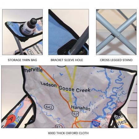 Sillón plegable personalizado para exteriores, ideal para viajes, pesca, jardín, picnic, camping, venta al por mayor. 