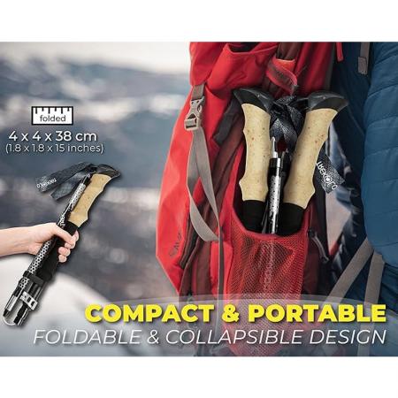 Amazon superventas OEM plegable ultraligero plegable bastón plegable bastones de trekking plegables