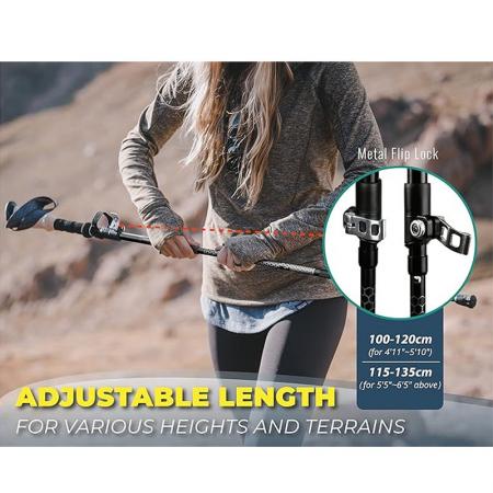 Amazon superventas OEM plegable ultraligero plegable bastón plegable bastones de trekking plegables