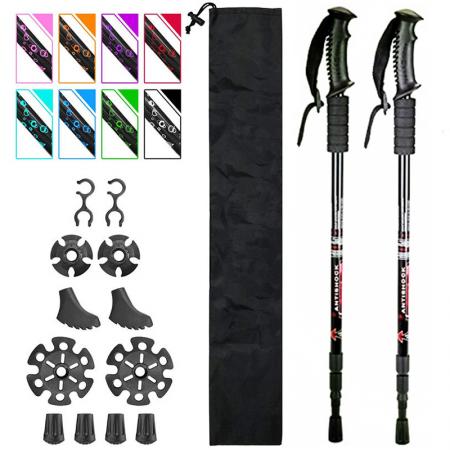 2022 bastones de trekking calientes de amazon 7075 bastones ligeros para caminar y correr bloqueo de aleación de aluminio 