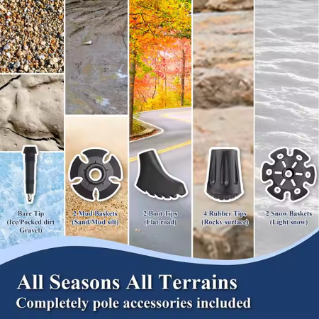 Bastón ultraligero de aluminio Duraluminio 7075 para senderismo y trekking 