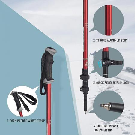 bastones de trekking de montaña bastones de senderismo con bloqueos rápidos ajustables