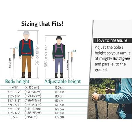 Bastones de trekking nórdicos plegables de aluminio de fibra de carbono 2022 bastones de senderismo 7075 bastón para seguimiento