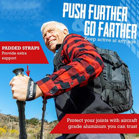 Bastón de escalada de bastones de aleación de aluminio con mango de agarre firme
 