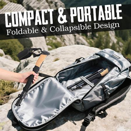 Bastón de escalada de bastones de aleación de aluminio con mango de agarre firme
 