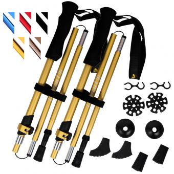 Bastones de trekking ultraligeros de carbono plegables