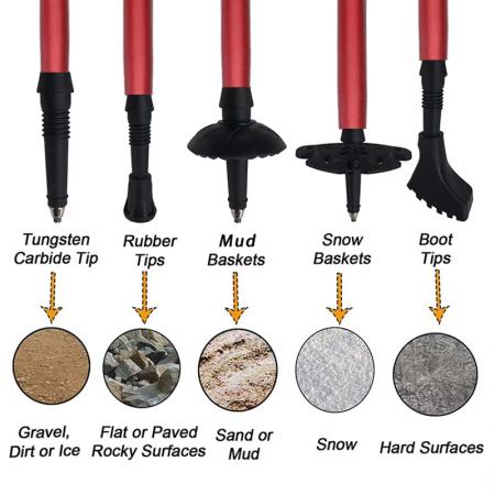 Bastones de trekking plegables ultraligeros de aleación de aluminio, ajustables, para acampar y hacer mochileros, a precio de fábrica. 