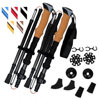 Bastones de trekking ultraligeros de carbono plegables