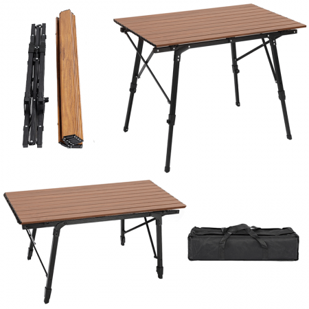 Mesa de playa plegable ultraligera con bolsa de transporte para exteriores, viajes, cocina, picnic y camping. 