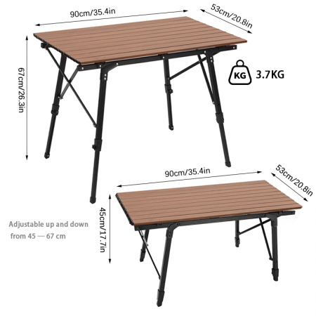 Mesa de playa plegable ultraligera con bolsa de transporte para exteriores, viajes, cocina, picnic y camping. 