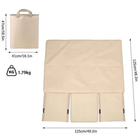 Silla plegable ligera con respaldo doble y estructura de aluminio, tapizada en tela Oxford, ideal para acampar al aire libre. 
