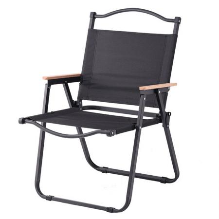 Silla Kermit plegable de diseño moderno y ligero con estructura de madera, ideal para acampar al aire libre. 