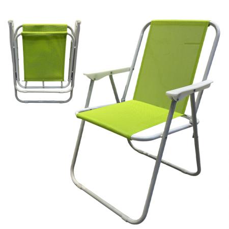 Silla de camping y pesca portátil y fácil de transportar, silla de playa plegable de metal ligera 