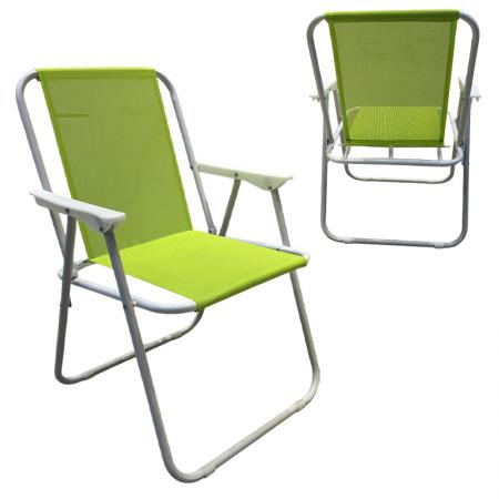 Silla de camping y pesca portátil y fácil de transportar, silla de playa plegable de metal ligera 