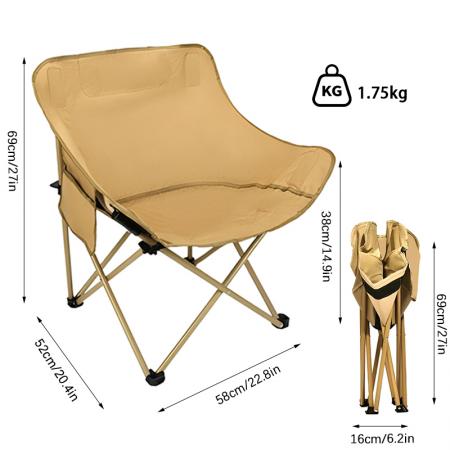 Silla plegable portátil para camping, pesca y playa con logotipo de color personalizado. 