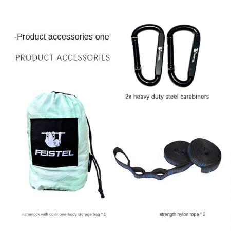 Hamaca ultraligera individual/doble para senderismo y camping al aire libre con 2 correas para árboles.