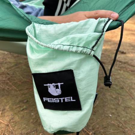 Hamaca ultraligera individual/doble para senderismo y camping al aire libre con 2 correas para árboles.