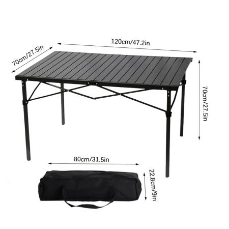 Mesa plegable cuadrada de metal portátil para exteriores, ideal para patio o jardín. 