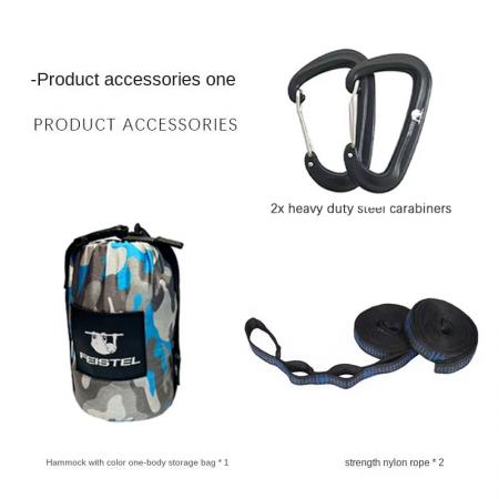 Hamaca ligera de nailon para 2 personas con mosquitera y estampado de camuflaje. Hamaca portátil para exteriores.
