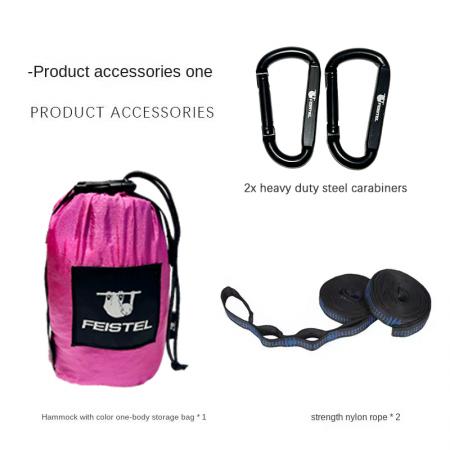 Hamaca doble portátil ligera, resistente a vuelcos, para camping y actividades al aire libre.