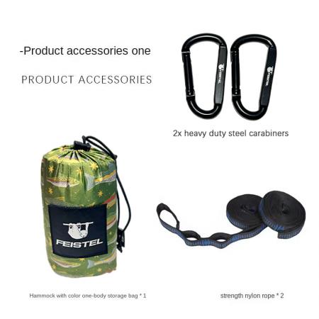Hamaca de exterior de nailon con tela de paracaídas, ideal para acampar y hacer senderismo, con protección antimosquitos y capacidad para 150 kg.