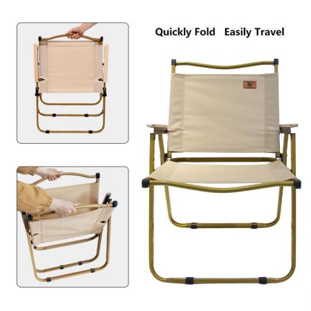 Silla plegable de exterior Kermit de acero al carbono y tela Oxford para jardín, camping y picnic. 
