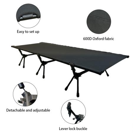 Cama individual plegable ultraligera de aleación de aluminio para exteriores, estilo Oxford moderno, portátil, para camping. 