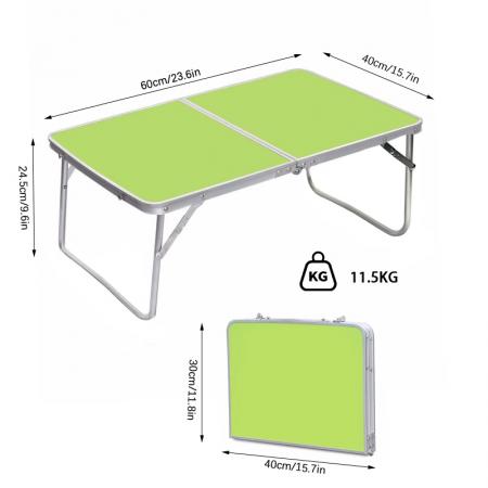 Mesa plegable de aluminio moderna, compacta, ajustable y portátil para exteriores, ideal para picnics y uso portátil.