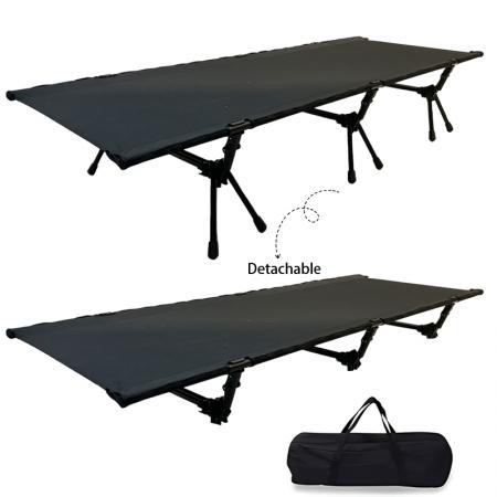 Cama individual plegable ultraligera de aleación de aluminio para exteriores, estilo Oxford moderno, portátil, para camping. 