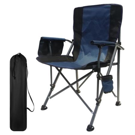 Silla plegable de exterior grande y cómoda con respaldo para viajes en coche y camping.
