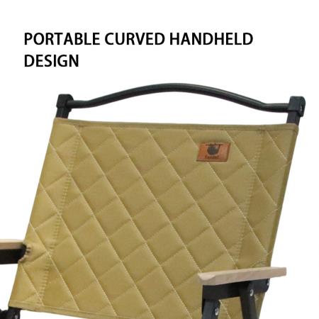 Silla de picnic portátil plegable para jardín y exteriores, estilo Kermit, con pasamanos de madera maciza. 