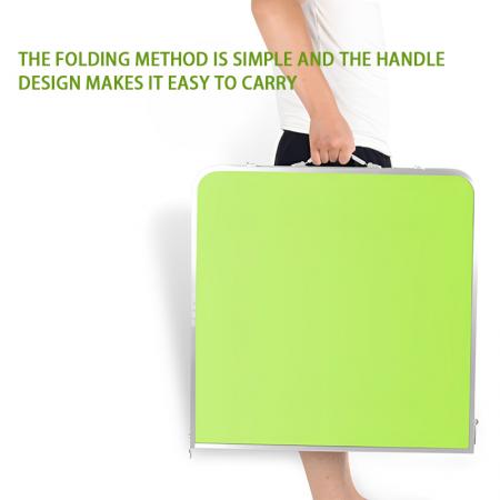 Mesa plegable de aluminio moderna, compacta, ajustable y portátil para exteriores, ideal para picnics y uso portátil.
