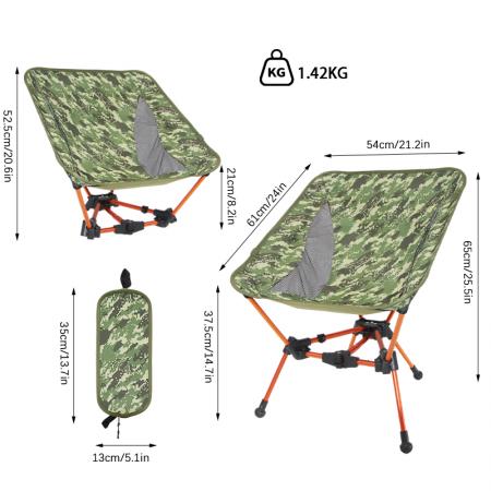 Silla plegable portátil para exteriores, ideal para picnic, pesca y camping.