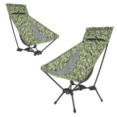 Silla plegable ultraligera de respaldo alto para exteriores, portátil, para playa y camping.