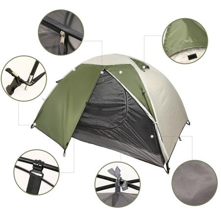 Tienda de campaña de doble capa para cuatro estaciones, totalmente automática, con protección solar para exteriores.