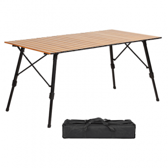 Mesa plegable de aluminio con altura regulable