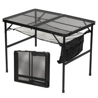Mesa plegable de aluminio para camping al aire libre con malla