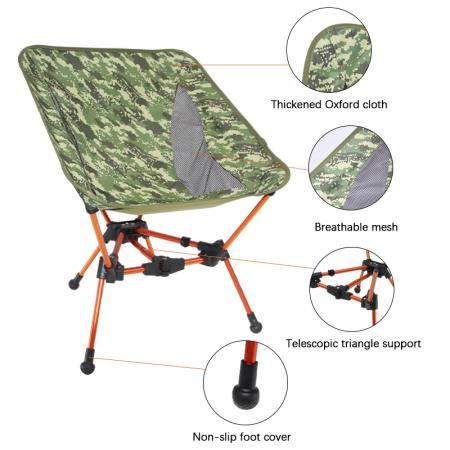 Silla plegable portátil para exteriores, ideal para picnic, pesca y camping.