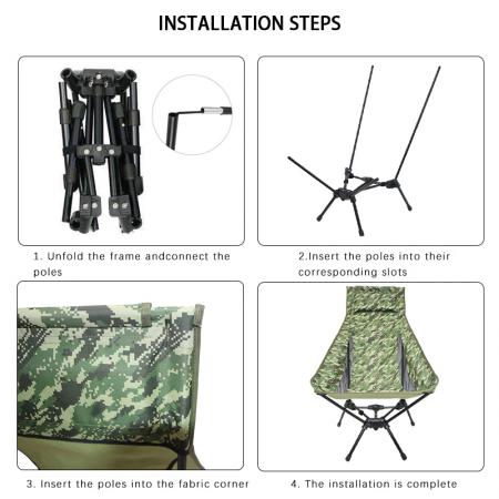 Silla plegable ultraligera de respaldo alto para exteriores, portátil, para playa y camping.