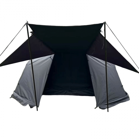 Tienda de campaña impermeable para viajes, senderismo y actividades al aire libre con toldo, una habitación, fácil de montar. 