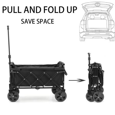 Carro plegable utilitario de alta resistencia con estructura de acero inoxidable para jardín, fabricado por OEM y personalizado.