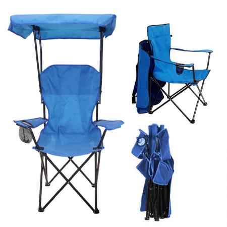 Muebles de exterior al por mayor, accesorios de camping, silla de playa plegable y ligera para pesca con portavasos y parasol.