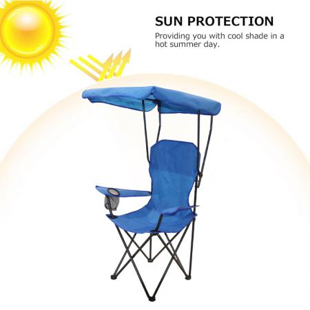 Muebles de exterior al por mayor, accesorios de camping, silla de playa plegable y ligera para pesca con portavasos y parasol.