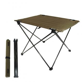 Mesa de cocina para cocinar rollitos de huevo en camping, mesa con mantel de tela Oxford.