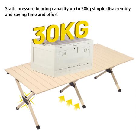 Mesa plegable de aluminio macizo 7075 para rollos de huevo, ideal para autocaravanas y camping. 